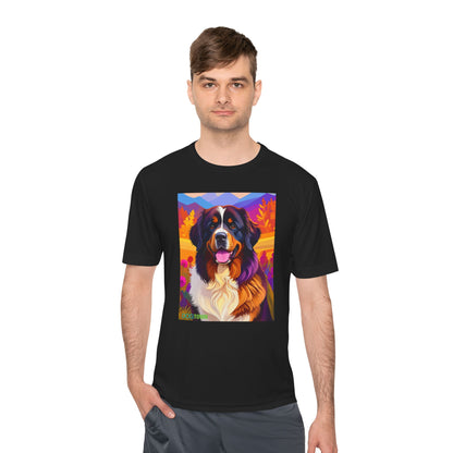 Pup Art Canvas Unisex Moisture Wicking Tee (Bernese Mountain Dog)