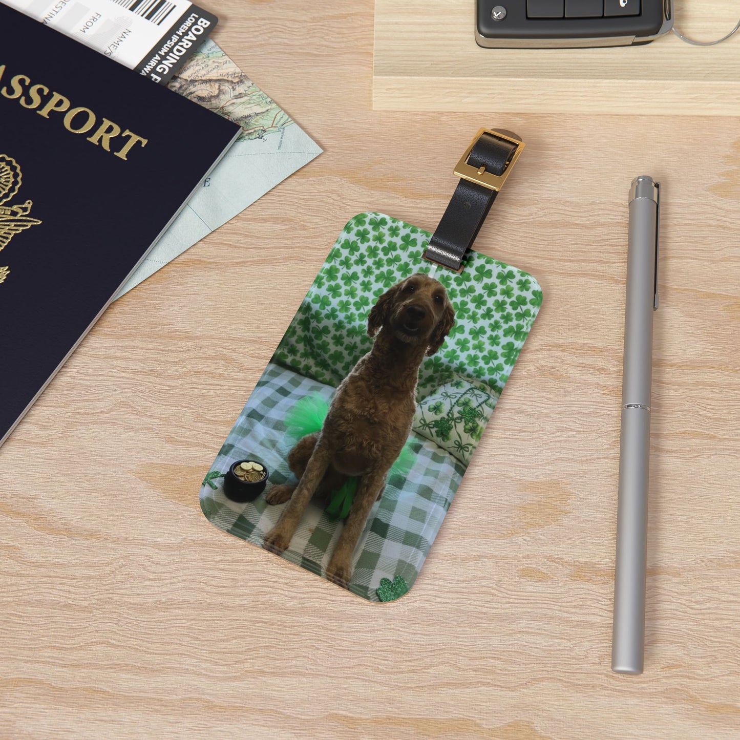 Daisy - St. Patrick's Day Dog Luggage Tag