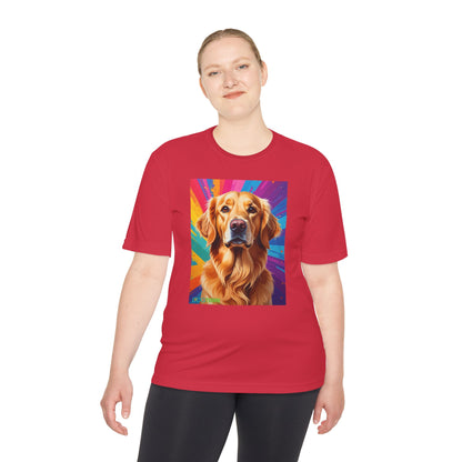Pup Art Canvas Unisex Moisture Wicking Tee (Golden Retriever)