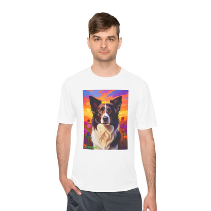 Pup Art Canvas Unisex Moisture Wicking Tee (Border Collie)