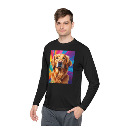 Pup Art Canvas Sport Long Sleeve Tee (Golden Retriever)