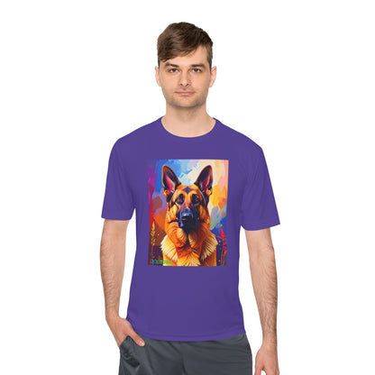Pup Art Canvas Unisex Moisture Wicking Tee (German Shepherd)