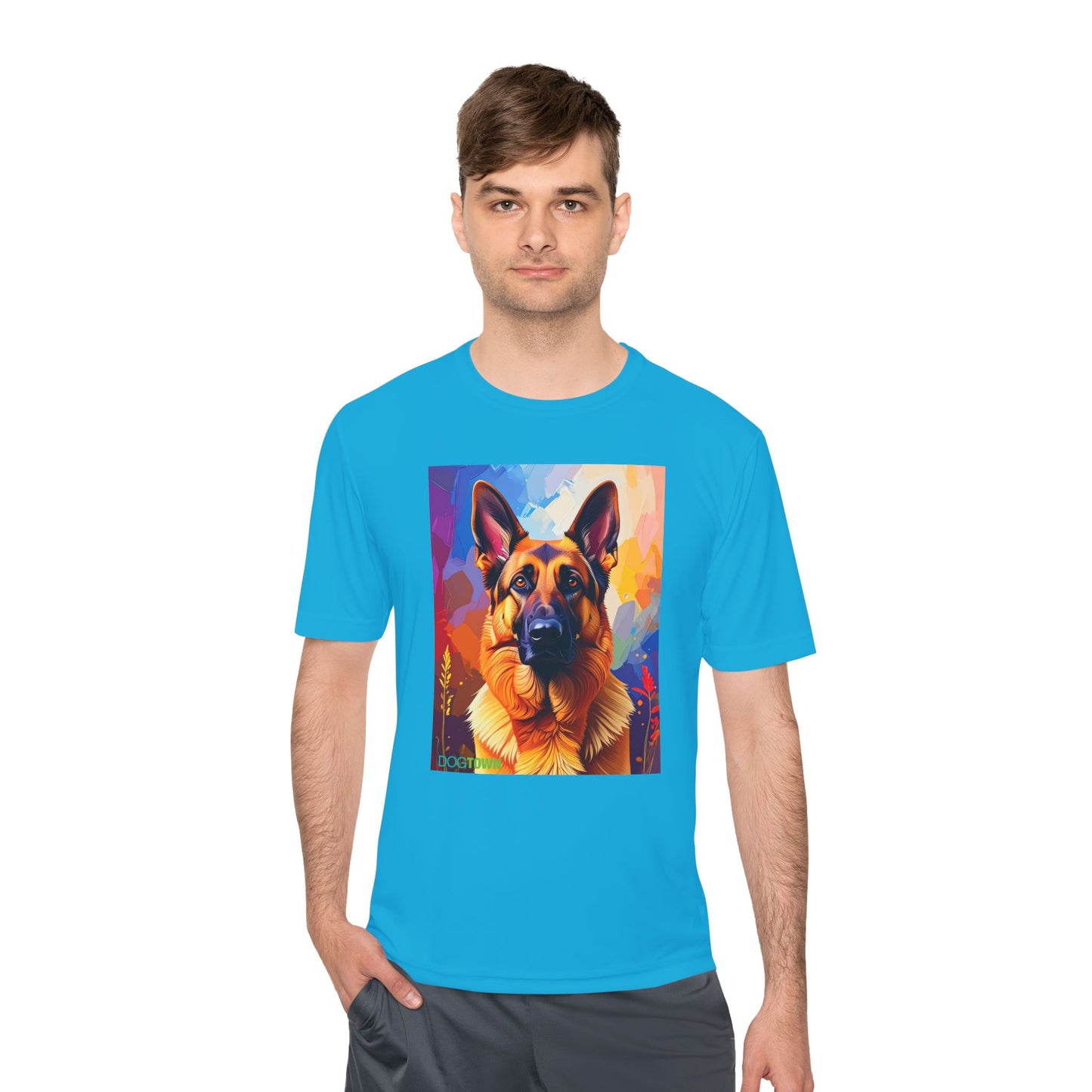 Pup Art Canvas Unisex Moisture Wicking Tee (German Shepherd)