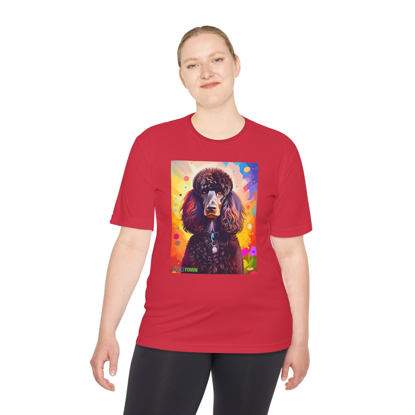 Pup Art Canvas Unisex Moisture Wicking Tee (Poodle Standard)