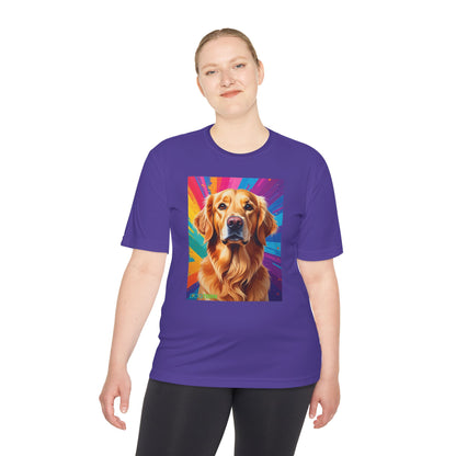 Pup Art Canvas Unisex Moisture Wicking Tee (Golden Retriever)
