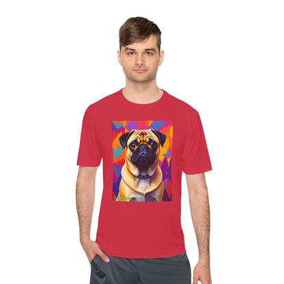 Pup Art Canvas Unisex Moisture Wicking Tee (Pug)
