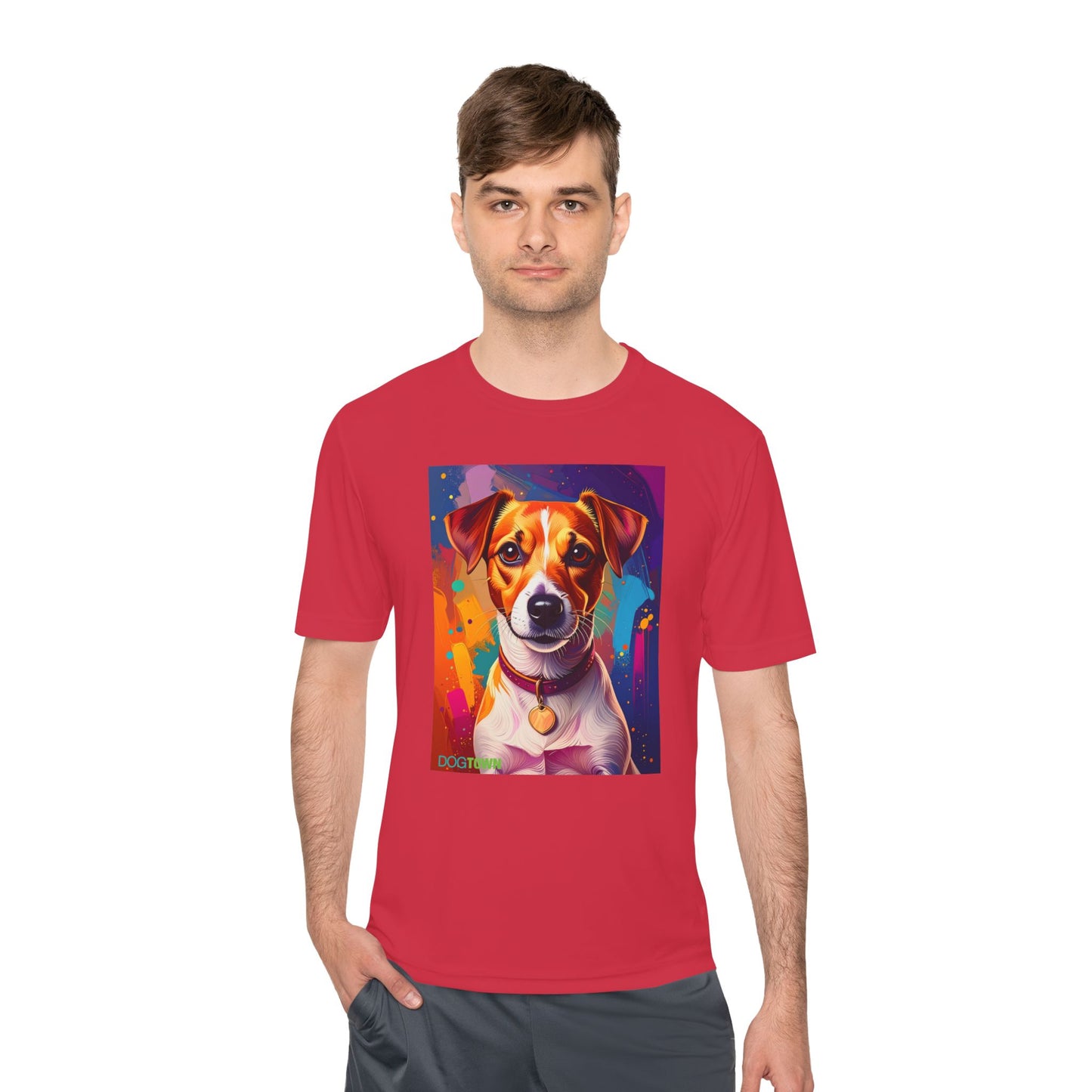 Pup Art Canvas Unisex Moisture Wicking Tee (Jack Russell Terrier)