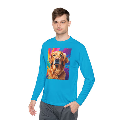 Pup Art Canvas Sport Long Sleeve Tee (Golden Retriever)