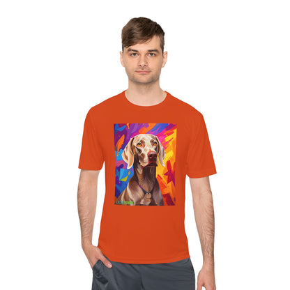 Pup Art Canvas Unisex Moisture Wicking Tee (Weimaraner)
