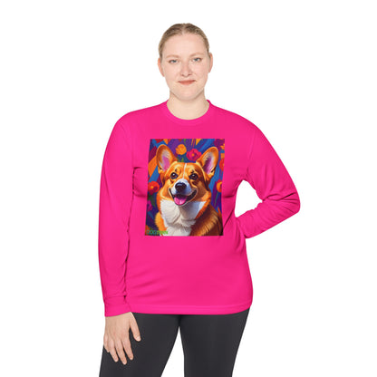 Pup Art Canvas Sport Long Sleeve Tee (Corgi)