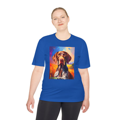 Pup Art Canvas Unisex Moisture Wicking Tee (German Shorthaired Pointer)