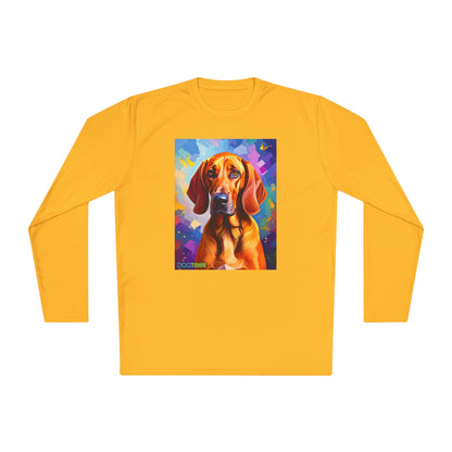 Pup Art Canvas Sport Long Sleeve Tee (Redbone Coonhound)