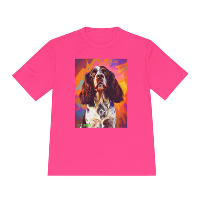 Pup Art Canvas Unisex Moisture Wicking Tee (English Springer Spaniel - 2)
