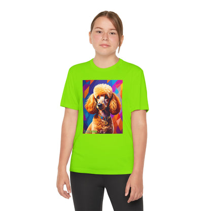 Pup Art Canvas - Kid's Sport Short Sleeve Tee (Toy Poodle)
