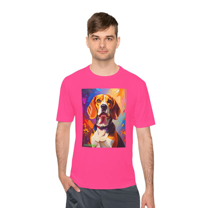 Pup Art Canvas Unisex Moisture Wicking Tee (Beagle)