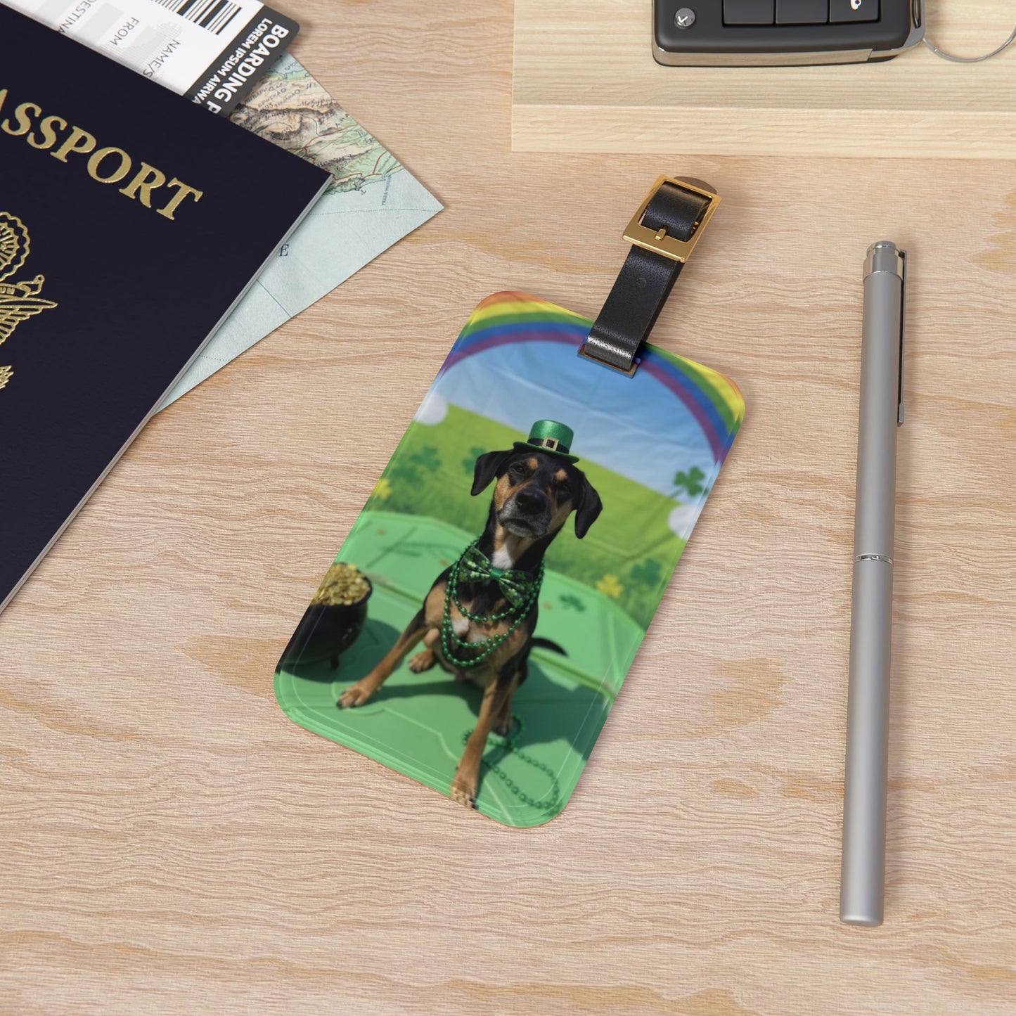 Raven - St. Patrick's Day Dog Luggage Tag