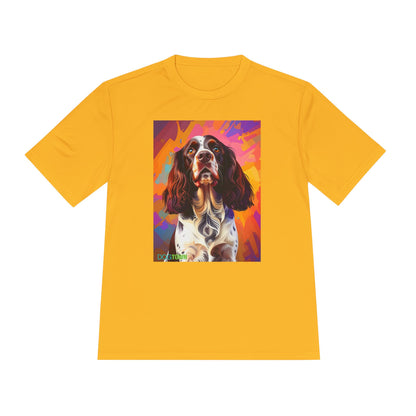 Pup Art Canvas Unisex Moisture Wicking Tee (English Springer Spaniel - 2)