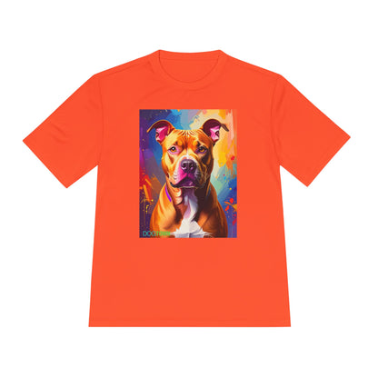 Pup Art Canvas Unisex Moisture Wicking Tee (Pit Bull)