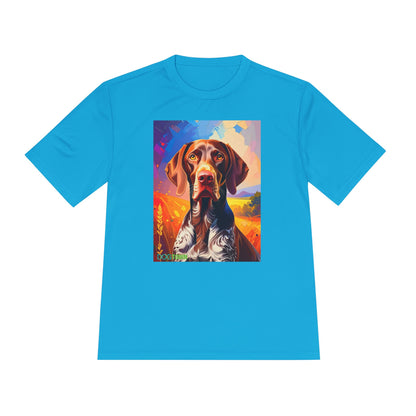 Pup Art Canvas Unisex Moisture Wicking Tee (German Shorthaired Pointer)