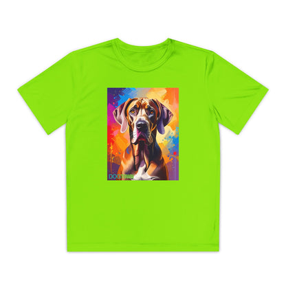 Pup Art Canvas - Kid's Sport Short Sleeve Tee (Great Dane)