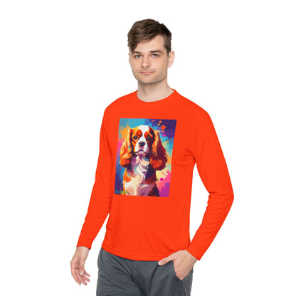 Pup Art Canvas Sport Long Sleeve Tee (Cavalier King Charles Spaniel)