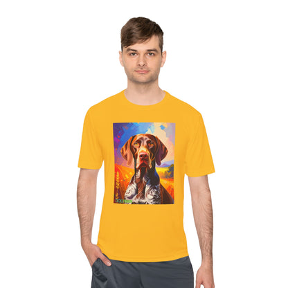 Pup Art Canvas Unisex Moisture Wicking Tee (German Shorthaired Pointer)