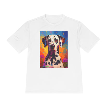 Pup Art Canvas Unisex Moisture Wicking Tee (Dalmation)