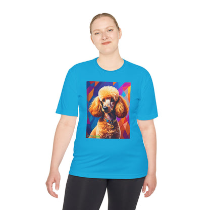 Pup Art Canvas Unisex Moisture Wicking Tee (Mini Poodle)