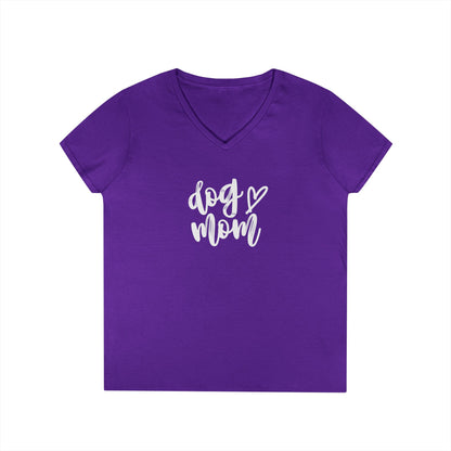 Dog Mom V-Neck T-Shirt, Cute Pet Lover Gift, Dog Lover Tee, Canine Mom Shirt, Casual Dog Apparel