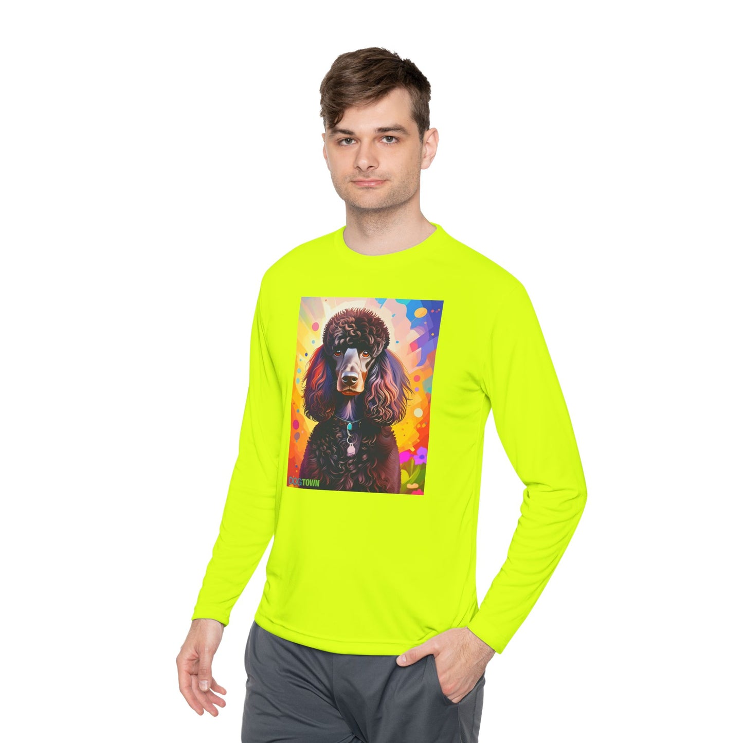 Pup Art Canvas Sport Long Sleeve Tee (Poodle Standard)