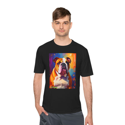 Pup Art Canvas Unisex Moisture Wicking Tee (English Bulldog)