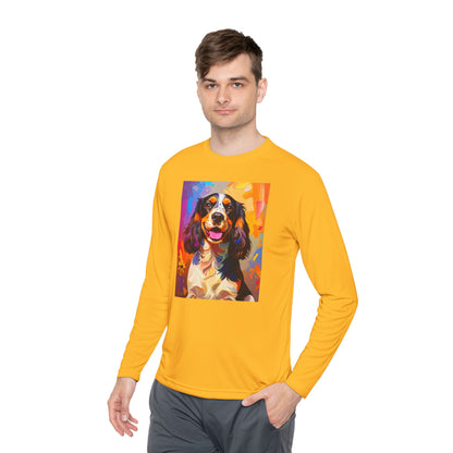 Pup Art Canvas Sport Long Sleeve Tee (English Springer Spaniel - 1)