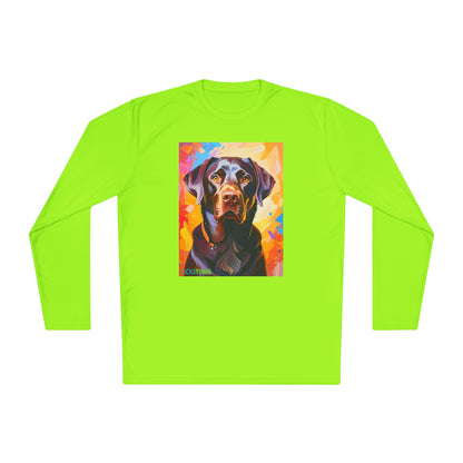 Pup Art Canvas Sport Long Sleeve Tee (Chocolate Lab)