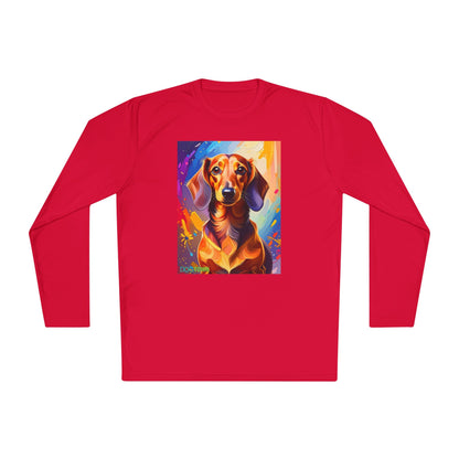 Pup Art Canvas Sport Long Sleeve Tee (Dachshund)
