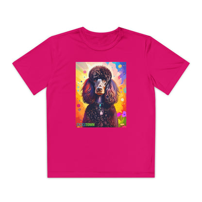 Pup Art Canvas - Kid's Sport Short Sleeve Tee (Standard Poodle)