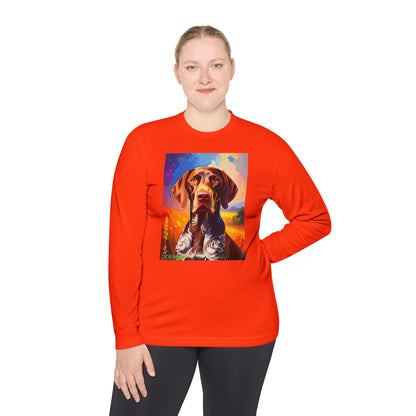 Pup Art Canvas Sport Long Sleeve Tee (German Shorthaired Pointer)
