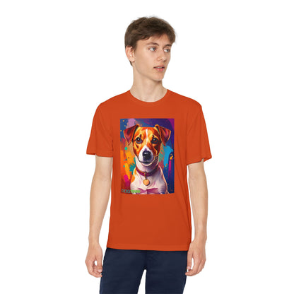 Pup Art Canvas - Kid's Sport Short Sleeve Tee (Jack Russell Terrier)
