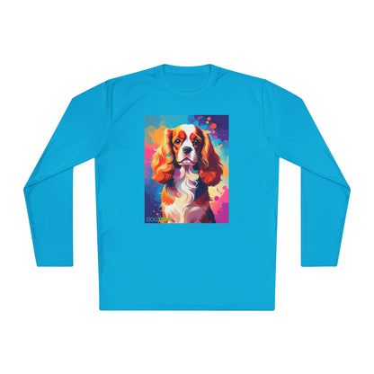 Pup Art Canvas Sport Long Sleeve Tee (Cavalier King Charles Spaniel)