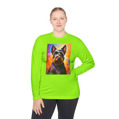 Pup Art Canvas Sport Long Sleeve Tee (Scottish Terrier)