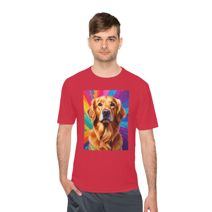 Pup Art Canvas Unisex Moisture Wicking Tee (Golden Retriever)