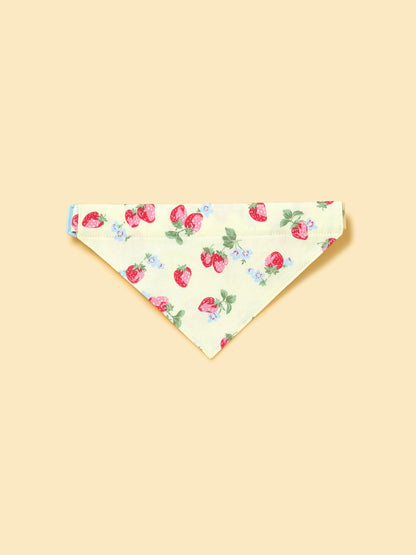 Strawberry Fields Butter Yellow Triangle Bandana