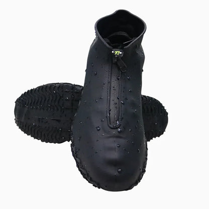 New Waterproof Zipper Silicone Shoe Cover Rain Boots Unisex Outdoor Solid Non-Slip Non-Slip Wear-Resistant Reusable Shoe Cover