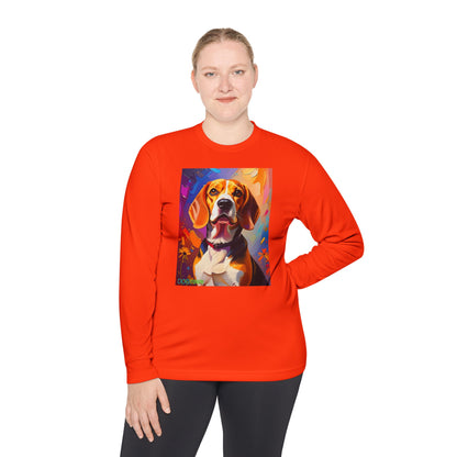 Pup Art Canvas Sport Long Sleeve Tee (Beagle)
