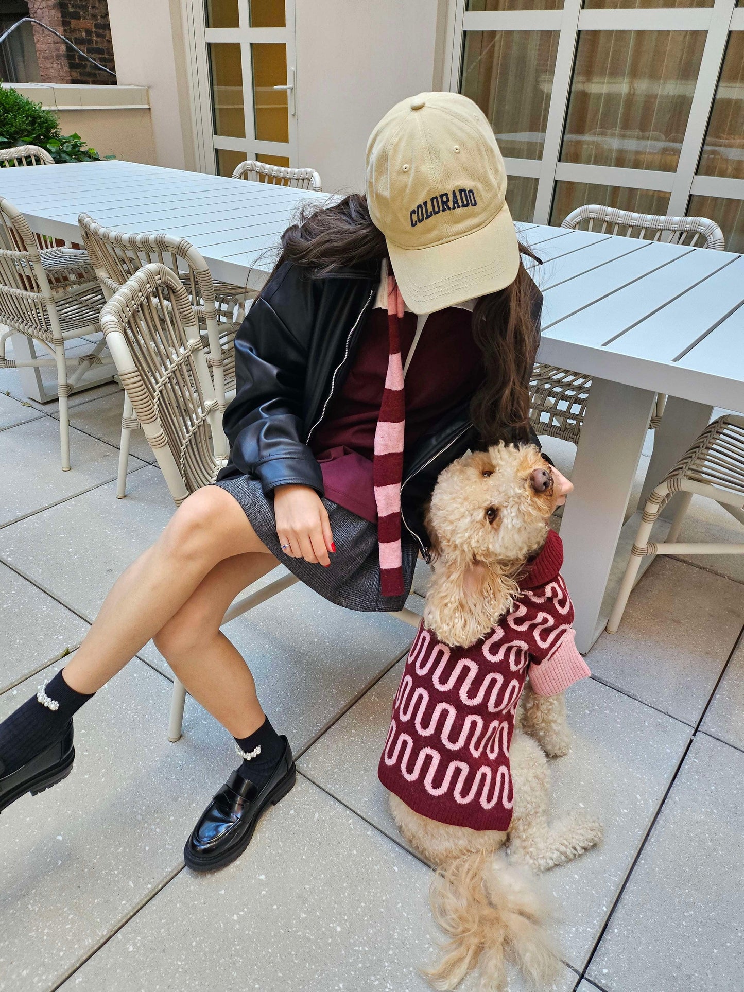 Rosé Bliss Thin Useless Striped Scarf