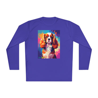 Pup Art Canvas Sport Long Sleeve Tee (Cavalier King Charles Spaniel)