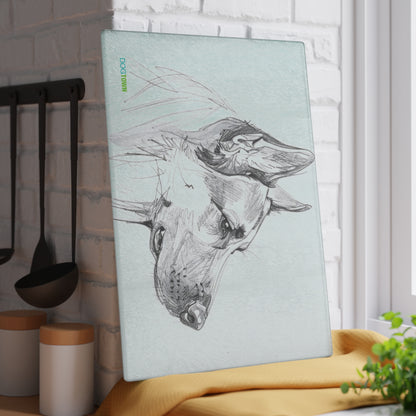 Dogtown German Shepherd Dog Portrait Glass Cutting Board - Unique Kitchen Gift for Pet Lovers, Dog-Themed Decor, Animal Gifts, Housewarming Present