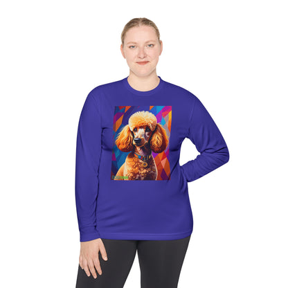 Pup Art Canvas Sport Long Sleeve Tee (Mini Poodle)