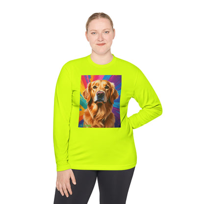 Pup Art Canvas Sport Long Sleeve Tee (Golden Retriever)