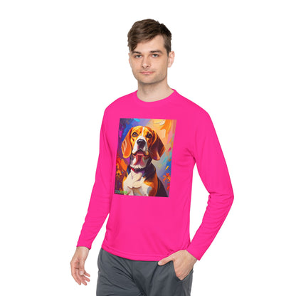 Pup Art Canvas Sport Long Sleeve Tee (Beagle)