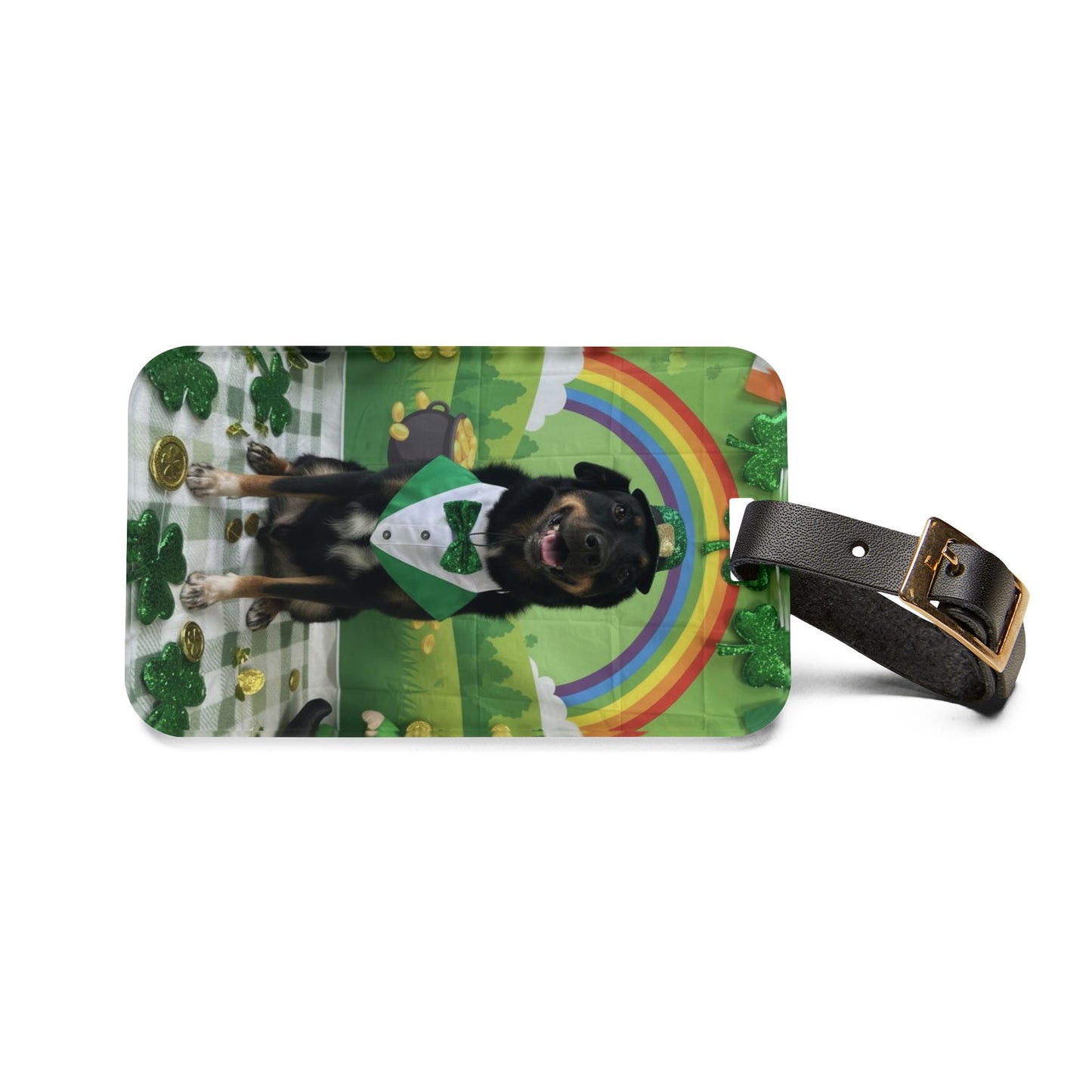 Bix - St. Patrick's Day Dog Luggage Tag